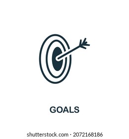 Goals icon. Monochrome simple element from core value collection. Creative Goals icon for web design, templates, infographics and more