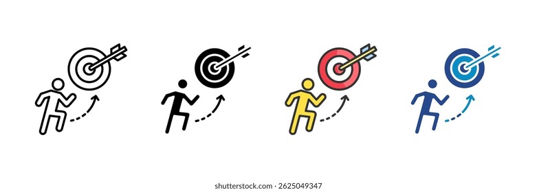 Goals Icon Set Multiple Style Collection