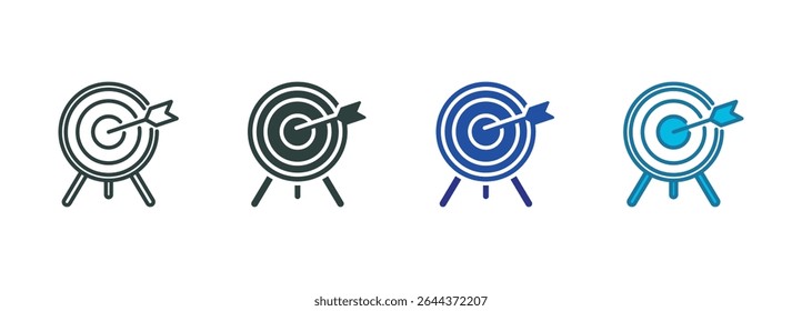 Conjunto de iconos de objetivos de varios estilos de