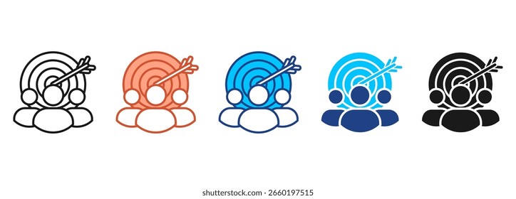 Conjunto de iconos de objetivos Colección de estilos múltiples