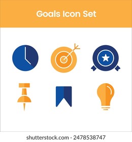 goals icon set pack of six  