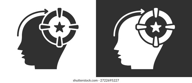 Conjunto De Iconos De Objetivos Colección De Vector Aislada En Blanco Y Negro