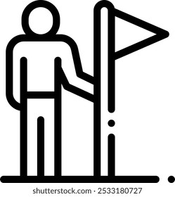Icono de objetivos. Diseño De Estilo Lineal Delgado Aislado Sobre Fondo Blanco