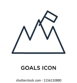 Goals icon vector isolated on white background, Goals transparent sign , thin symbol or stroke element design in outline style