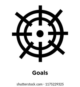 Goals icon vector isolated on white background, logo concept of Goals sign on transparent background, filled black symbol