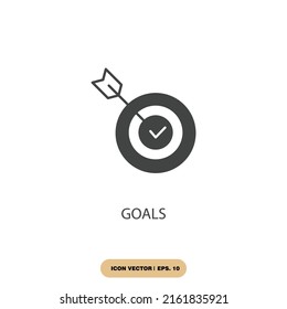 goals icons  symbol vector elements for infographic web