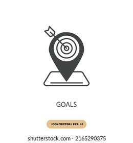 símbolos de objetivos elementos vectoriales para web infográfica