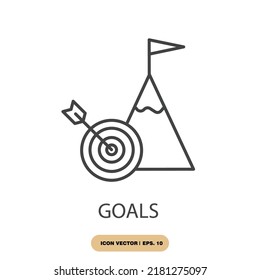 símbolos de objetivos elementos vectoriales para web infográfica