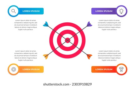 Goals infographic template. Business concept with 4 steps.