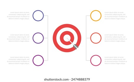 Goals infographic template design with five steps. Vector Infographic
