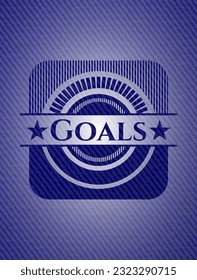 Goals with jean texture. Vector Illustration. Detailed. 