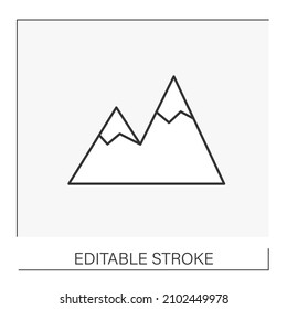 Goals line icon. Be on a mountain top. Success in the business area. Startup concept. Isolated vector illustration. Editable stroke

