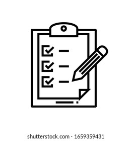 Goals list line icon, concept sign, outline vector illustration, linear symbol.