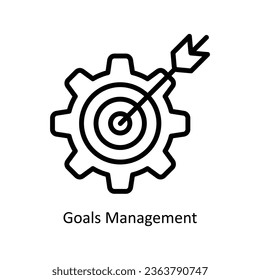Goals Management vector  outline Icon Design illustration. Human Resources Symbol on White background EPS 10 File 