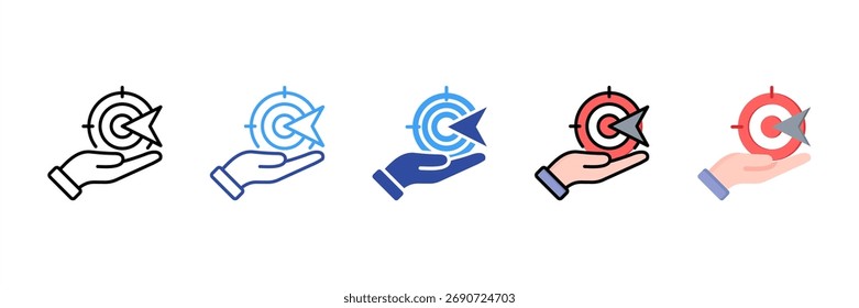 Conjunto de iconos de múltiples estilos de objetivos