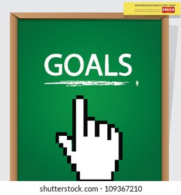 Goals on blackboard background,Vector