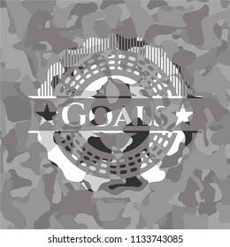Goals on grey camouflaged pattern