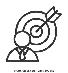 Goals Outline Icon Vector Illustration