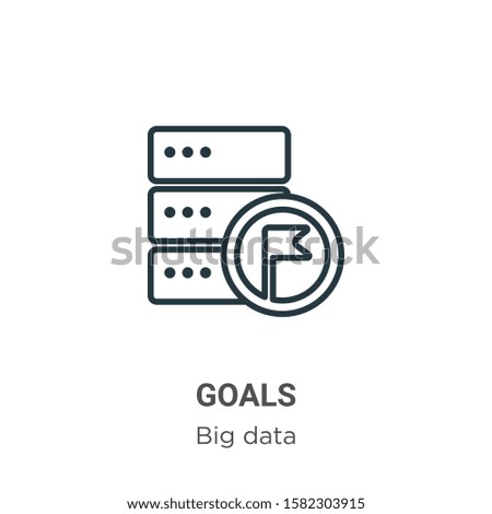 Goals outline vector icon. Thin line black goals icon, flat vector simple element illustration from editable big data concept isolated on white background