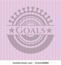 Goals pink emblem. Retro
