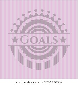 Goals pink emblem. Retro