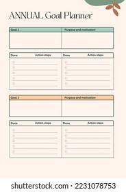 Goals Planner, Printable goals tracker, SMART goal setting, Vision board printable, Digital goal planner, Organizer pages, Bullet journal goal templates, Yearly goals, Success planner, Life goals.