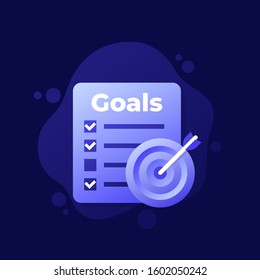 Goals and planning vector icon design
