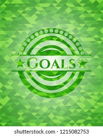 Goals realistic green mosaic emblem
