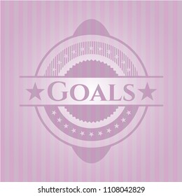 Goals realistic pink emblem