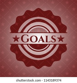 Goals realistic red emblem