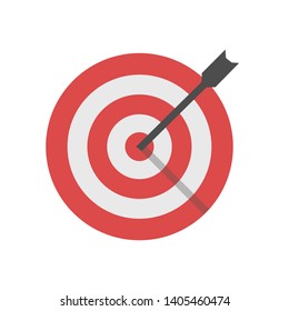 Goals. Red target with arrow, achievement concept Vector illustration