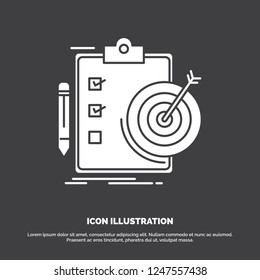 goals, report, analytics, target, achievement Icon. glyph vector symbol for UI and UX, website or mobile application