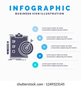 goals, report, analytics, target, achievement Infographics Template for Website and Presentation. GLyph Gray icon with Blue infographic style vector illustration.