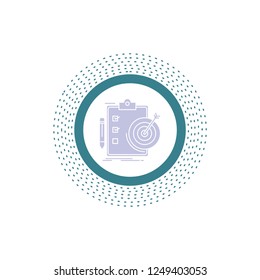 goals, report, analytics, target, achievement Glyph Icon. Vector isolated illustration
