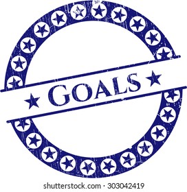 Goals rubber grunge stamp