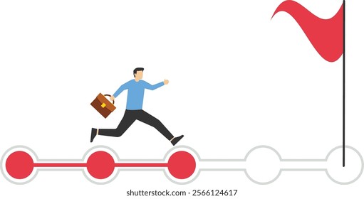 Goals and steps to running a successful business, Vector illustration in flat style

