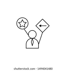 Goals, target, aim, direction icon. Element of life coach icon