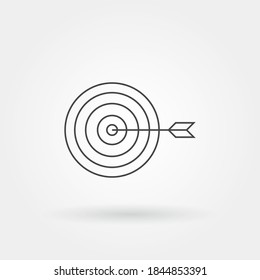 goals target single isolated icon with modern line or outline style