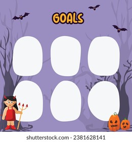 goals template with halloween background