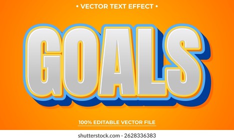 Efeito de Texto de Metas, Estilo de Texto em Negrito 3D Editável