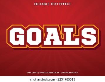 goals text effect template with abstract font style use for brand and logo vector illustration. abstract background poster