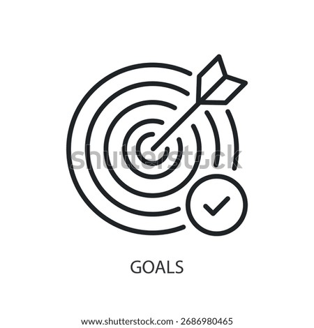 Goals thin line vector icons.