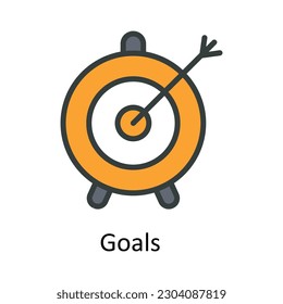 Goals  vector Fill outline Icon Design illustration. Time Management Symbol on White background EPS 10 File