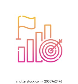 Ilustración de estilo de icono de gradiente vectorial de objetivos. archivo EPS 10