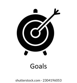 Goals  vector  Solid Icon Design illustration. Time Management Symbol on White background EPS 10 File