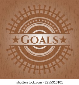 Goals wooden signboards. Vector Illustration. 