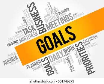 GOALS word cloud collage, business concept background