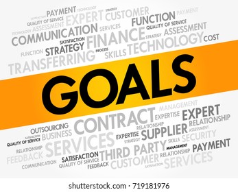 GOALS word cloud collage, business concept background