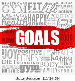 GOALS word cloud collage, fitness, sport, health concept