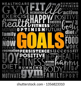 GOALS word cloud collage, fitness, sport, health concept